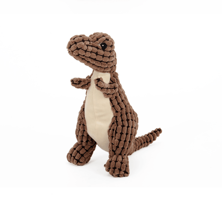 Juguete interactivo para perros de dinosaurio de lana gigante con chirridos - ¡Perfecto para perros grandes!