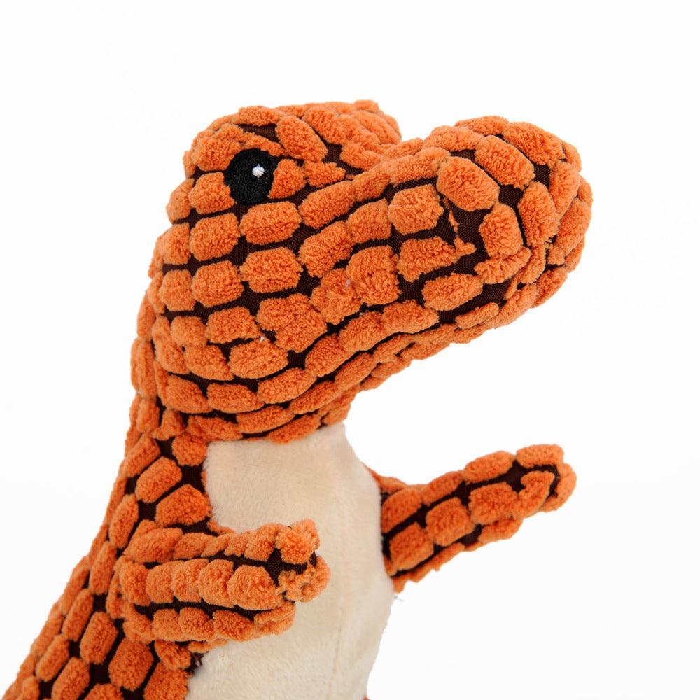 Juguete interactivo para perros de dinosaurio de lana gigante con chirridos - ¡Perfecto para perros grandes!