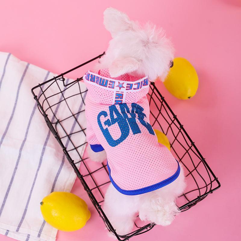 Chaleco transpirable de malla con capucha para perros - Elegante camisa de verano para perros pequeños