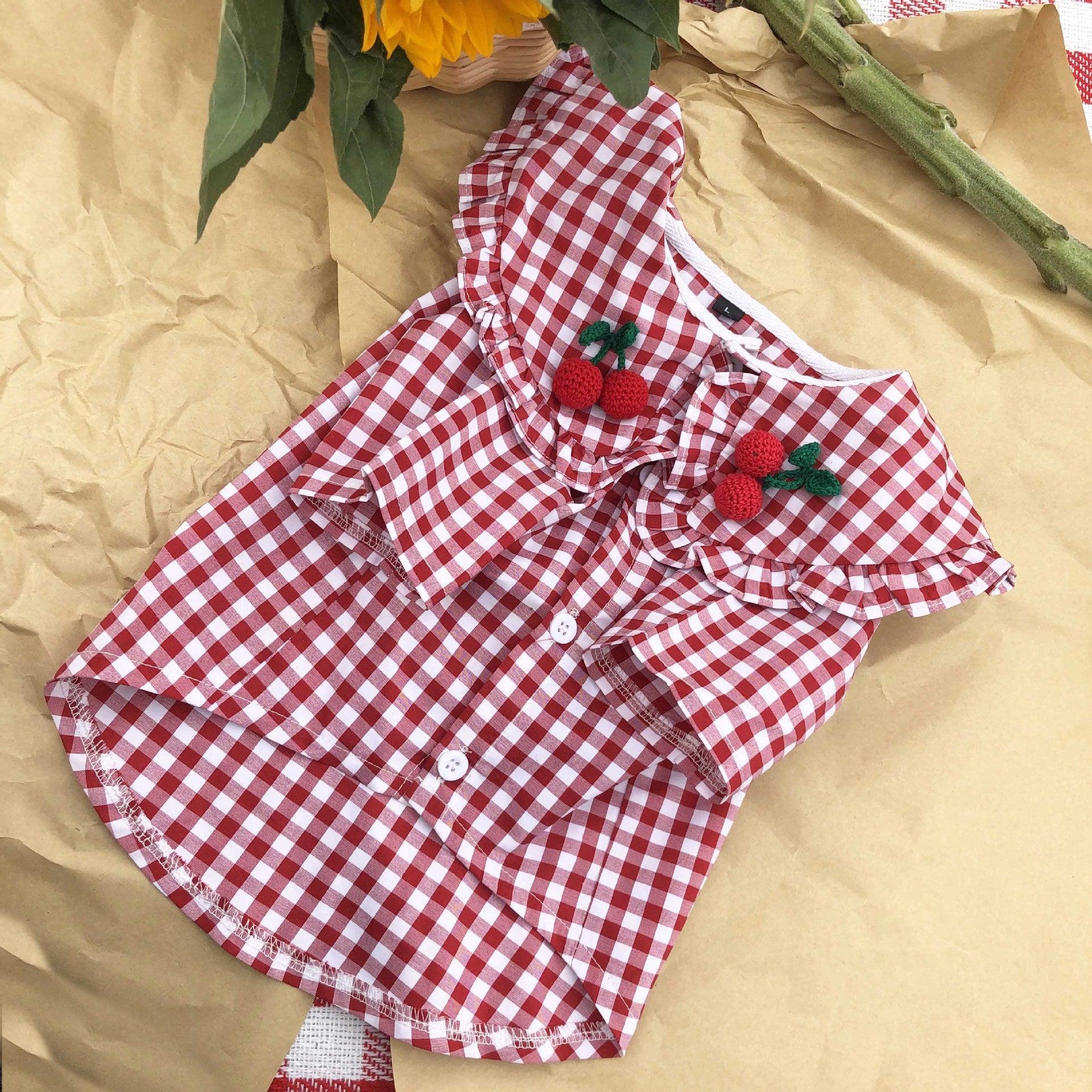 Camisa de verano a cuadros para perros: elegante y transpirable para perros pequeños